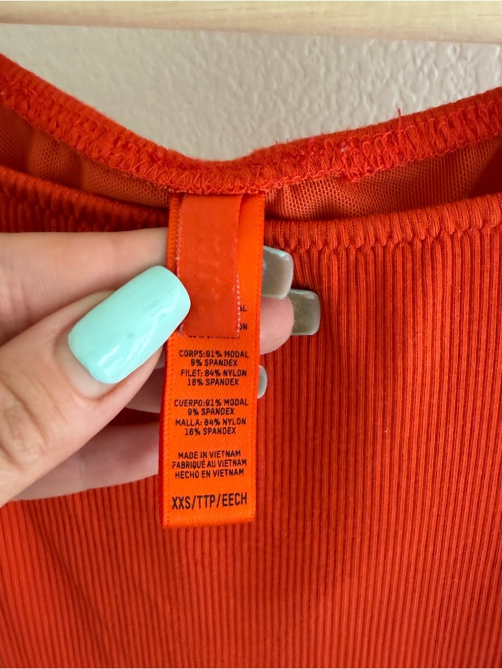 SKIMS SOFT LOUNGE ribbed Orange off the shoulder maxi dress shade fire Size XXS - Picture 5 of 8